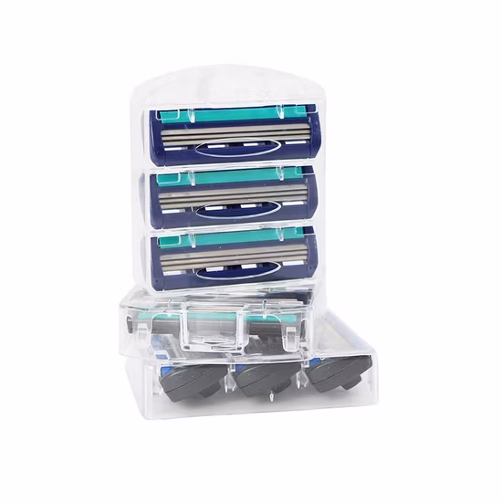 Customized Rubber Handle Razor 3 Blade Shaving Razor Private Label Package Three Blades Razor