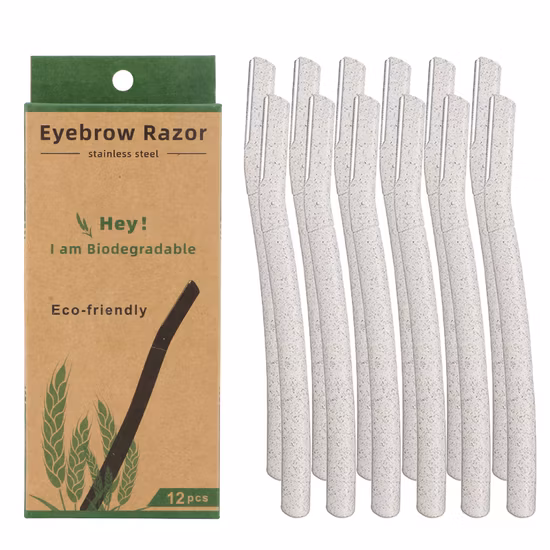 Rasoirs à sourcils pour femmes, 12 rasoirs [3CT par paquet (4pk)], outil de dermaplaning pour tondeuse à sourcils pour une épilation sûre et facile du visage pour les femmes