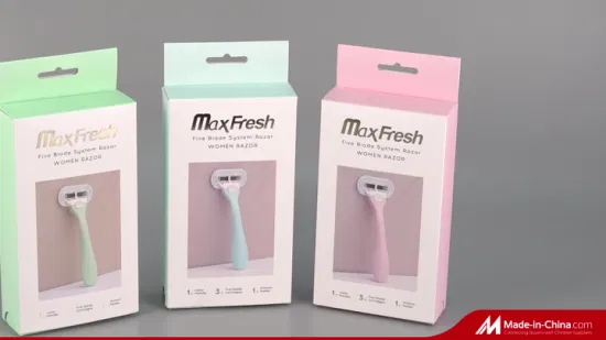 Le plus nouveau système de rasoir pour femmes avec trois lames remplaçables et un support Kit de rasage coffret cadeau