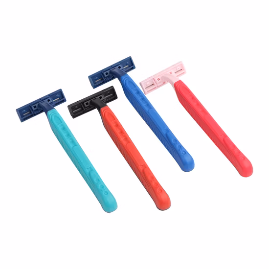 D214L Twin Blade Dipsosable outil de rasage rasoir d'épilation pour hommes avec tête fixe